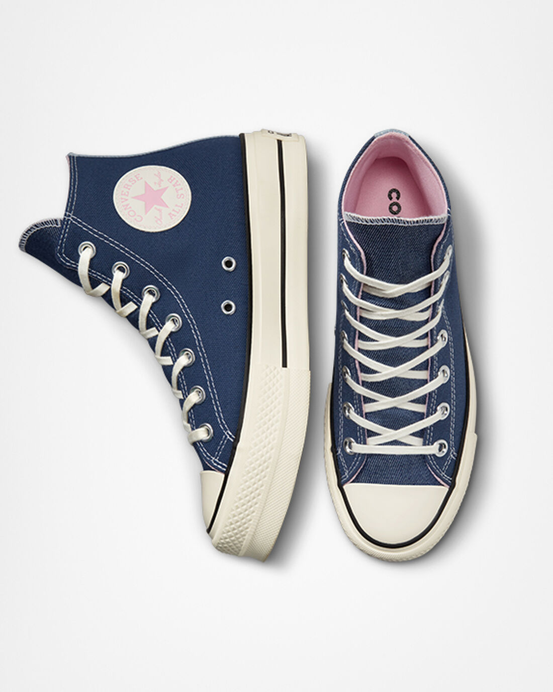 Converse Chuck Taylor All Star Lift Női Magas Talpú Sötétkék/Narancssárga Rózsaszín | HU92406