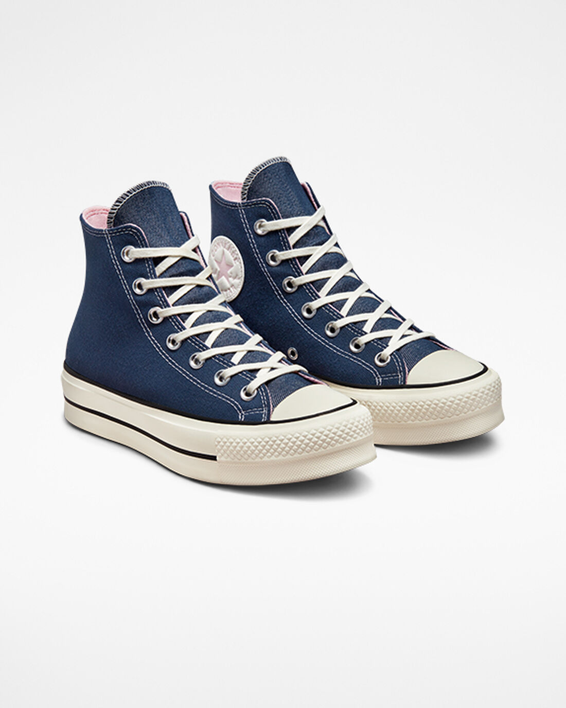 Converse Chuck Taylor All Star Lift Női Magas Talpú Sötétkék/Narancssárga Rózsaszín | HU92406