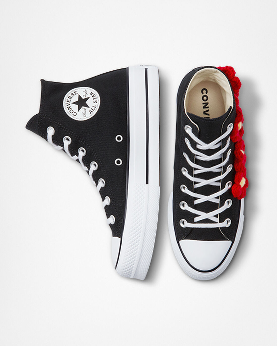 Converse Chuck Taylor All Star Lift Női Platform Cipő Piros Virágos | HU97325