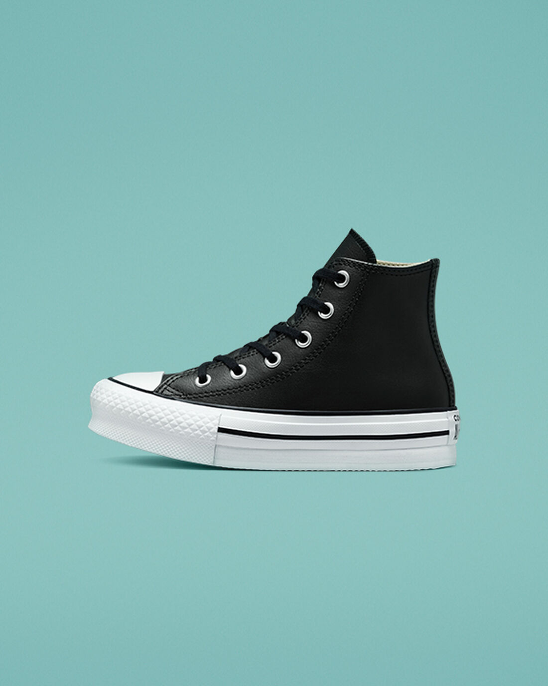 Converse Chuck Taylor All Star Lift Platform Lány Magasszárú Cipő Fekete/Bézs Fehér | HU05187