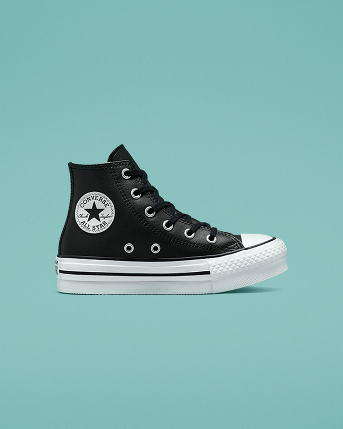 Converse Chuck Taylor All Star Lift Platform Lány Magasszárú Cipő Fekete/Bézs Fehér | HU05187