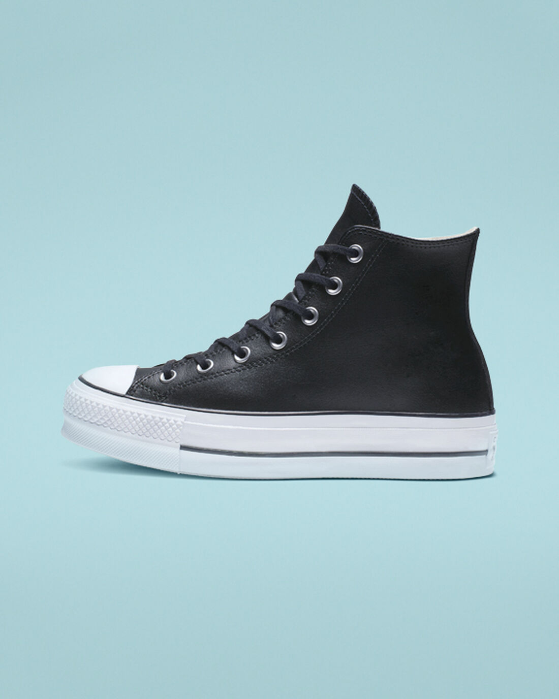 Converse Chuck Taylor All Star Lift Platform Női Magasszárú Cipő Fekete/Fehér | HU15673