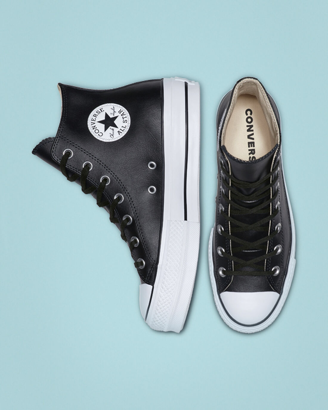 Converse Chuck Taylor All Star Lift Platform Női Magasszárú Cipő Fekete/Fehér | HU15673