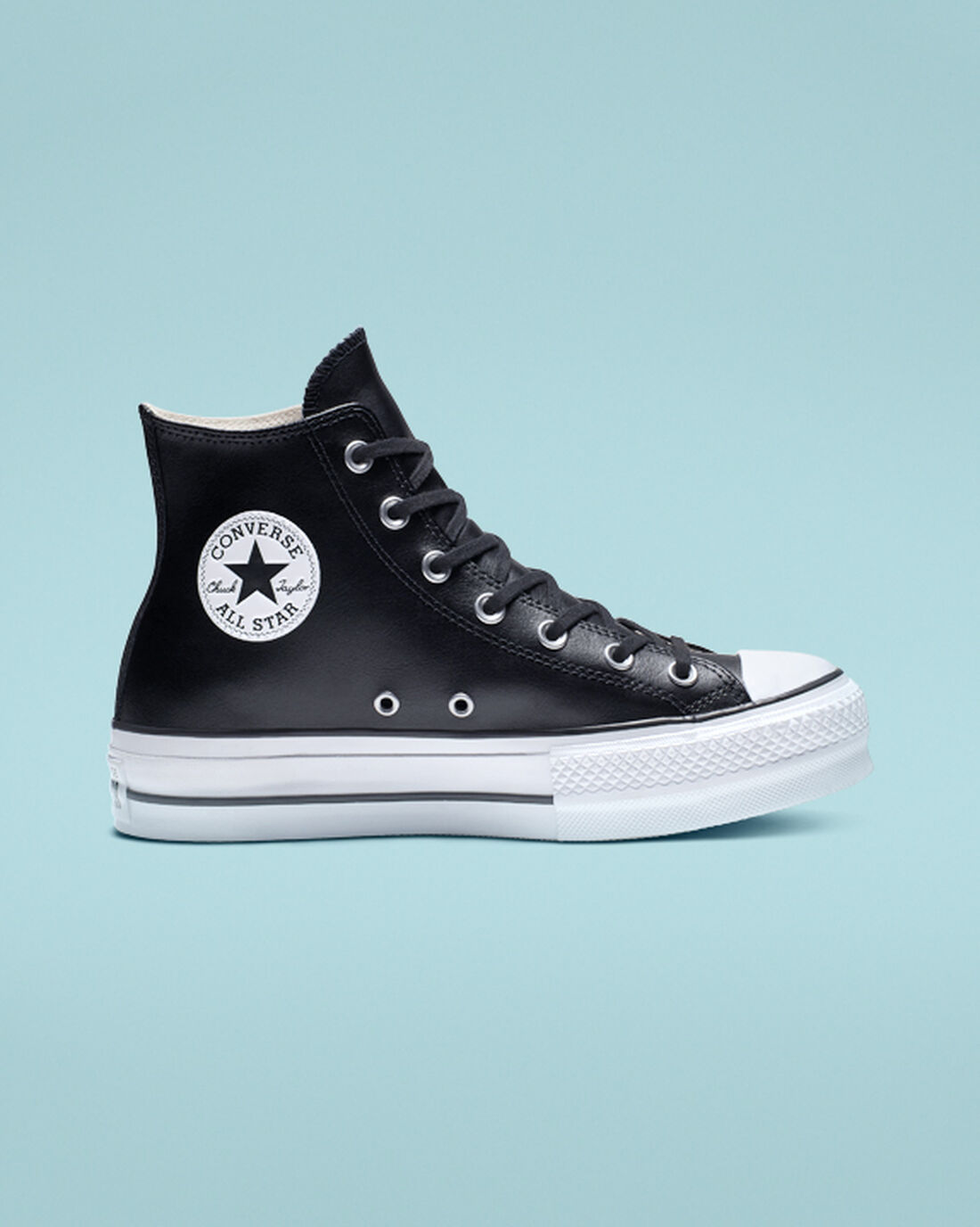 Converse Chuck Taylor All Star Lift Platform Női Magasszárú Cipő Fekete/Fehér | HU15673