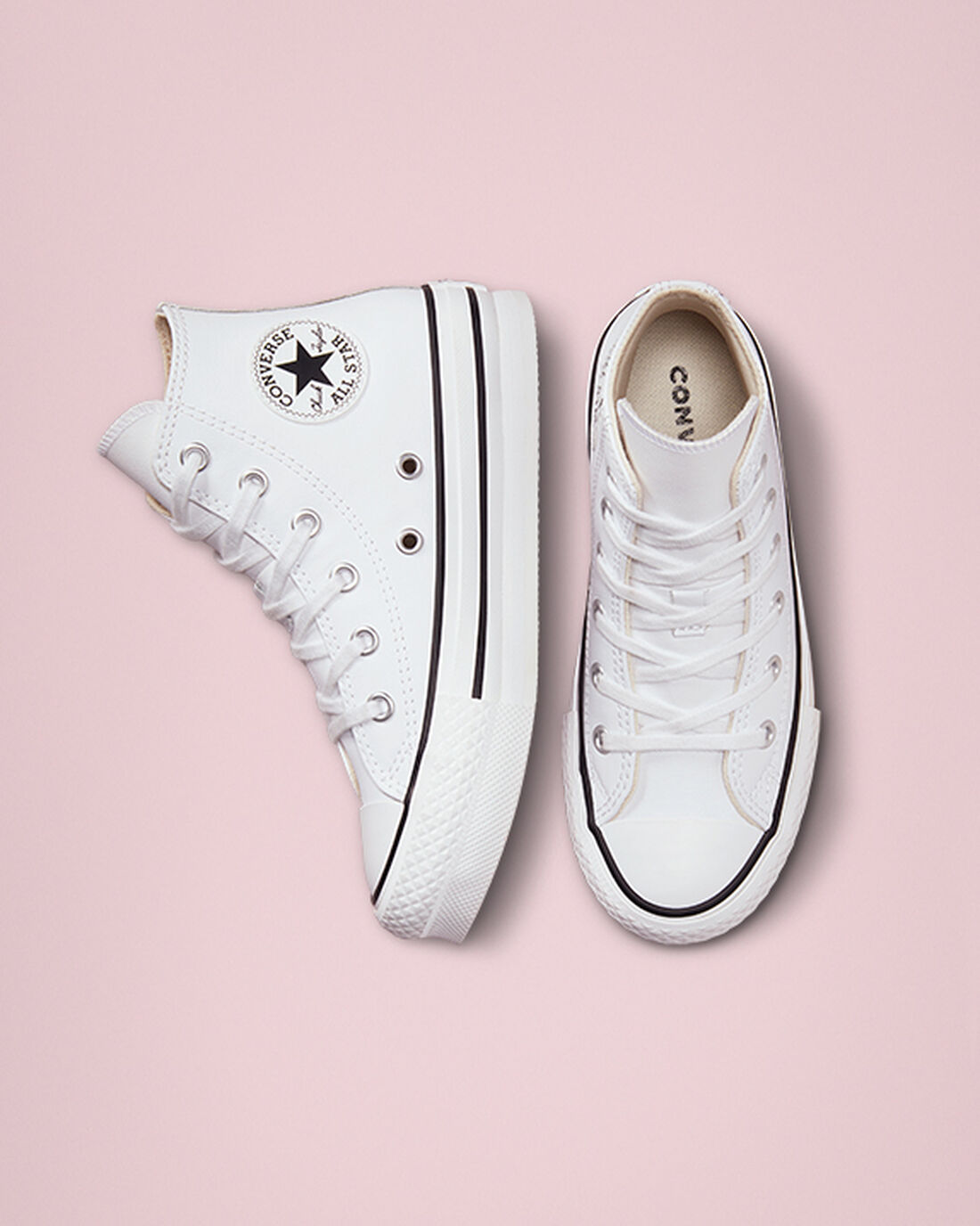 Converse Chuck Taylor All Star Lift Platform Lány Magasszárú Cipő Fehér/Bézs Fehér/Fekete | HU39451