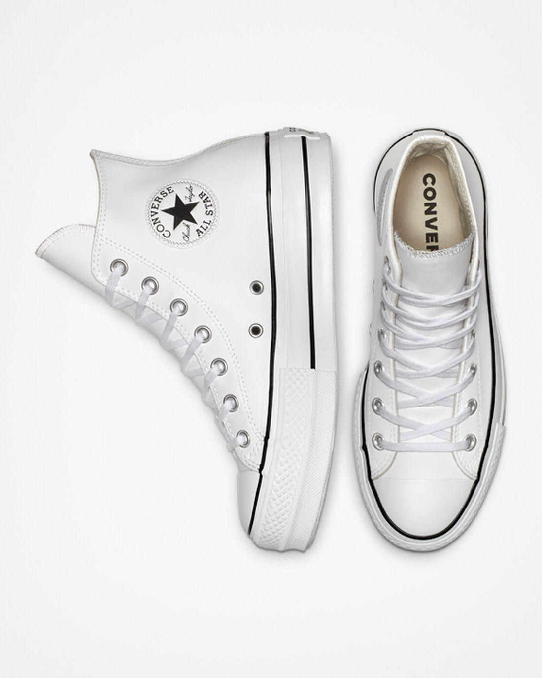 Converse Chuck Taylor All Star Lift Platform Női Magasszárú Cipő Fehér/Fekete/Fehér | HU89045