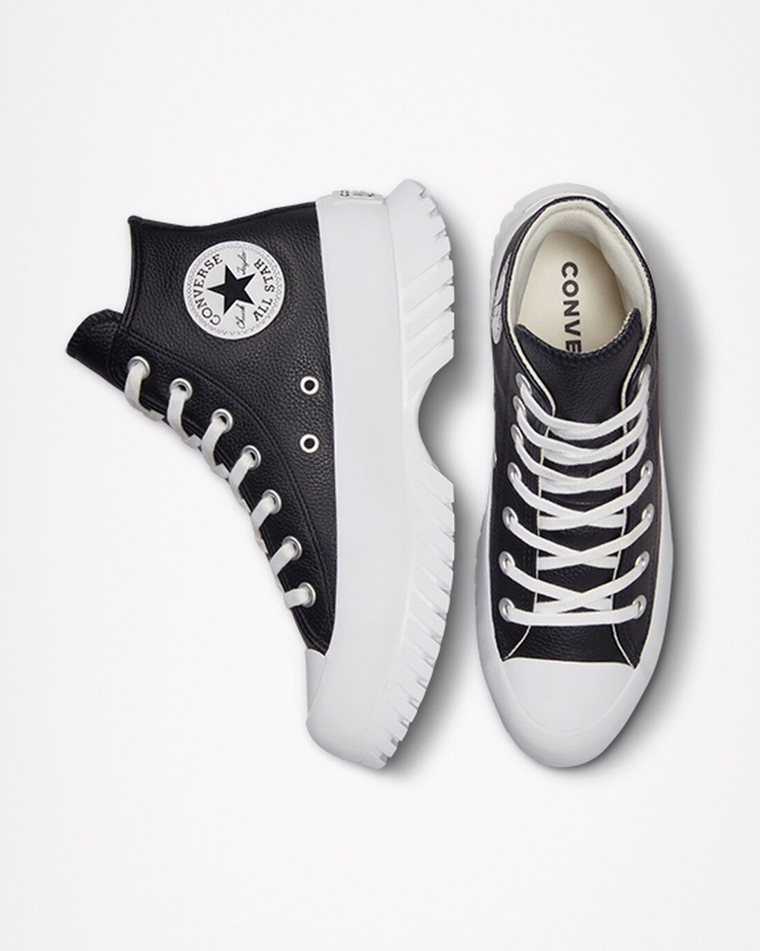 Converse Chuck Taylor All Star Lugged 2.0 Bőr Női Magasszárú Cipő Fekete/Fehér | HU23961