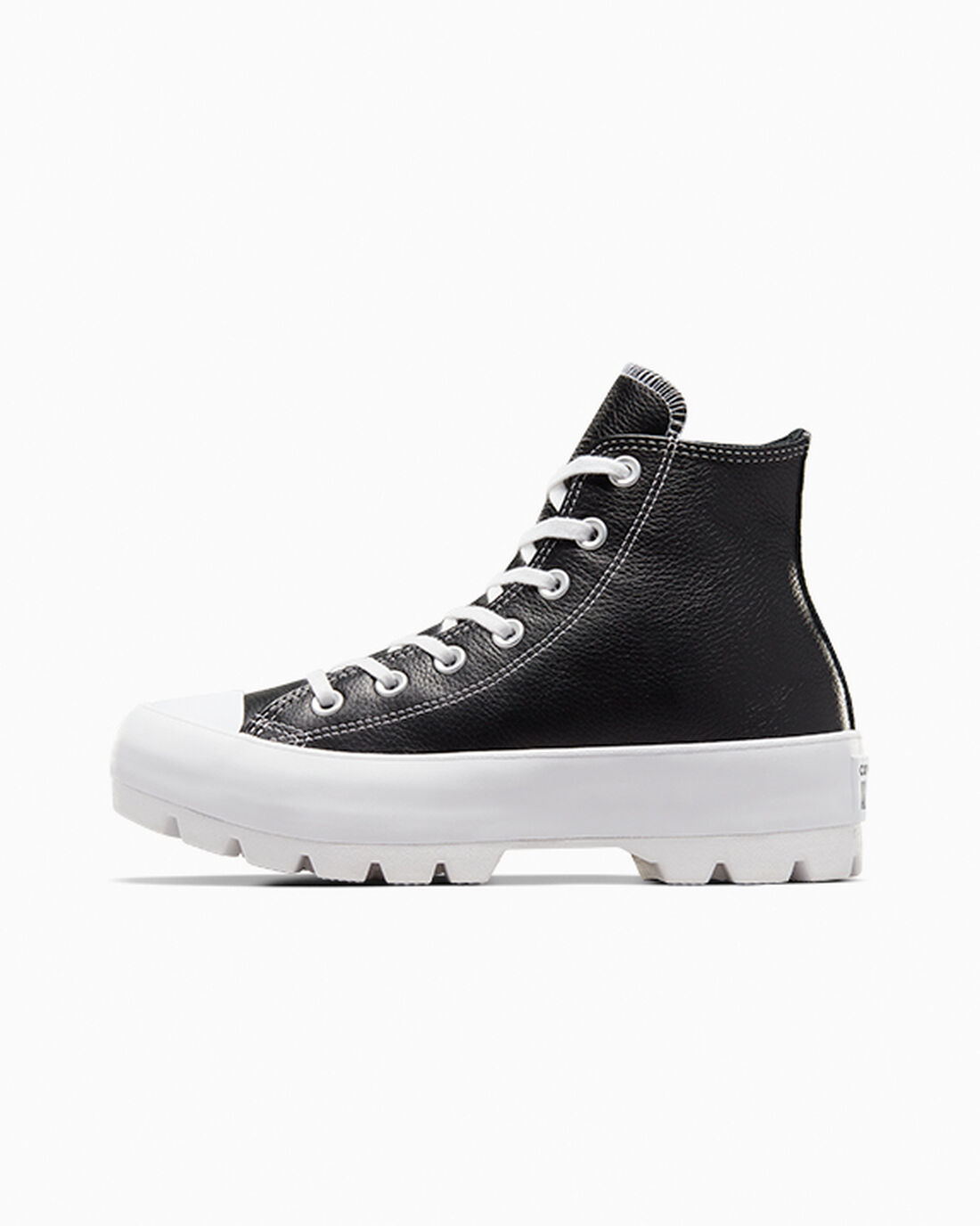 Converse Chuck Taylor All Star Lugged Bőr Női Magasszárú Cipő Fekete/Fehér | HU47852