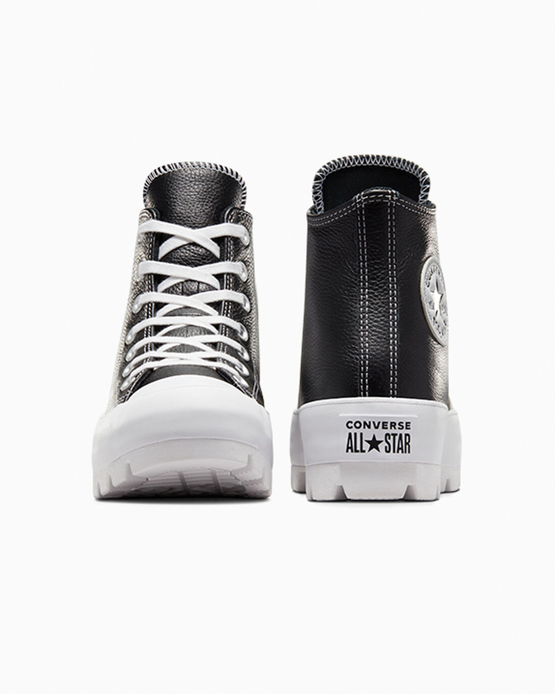 Converse Chuck Taylor All Star Lugged Bőr Női Magasszárú Cipő Fekete/Fehér | HU47852