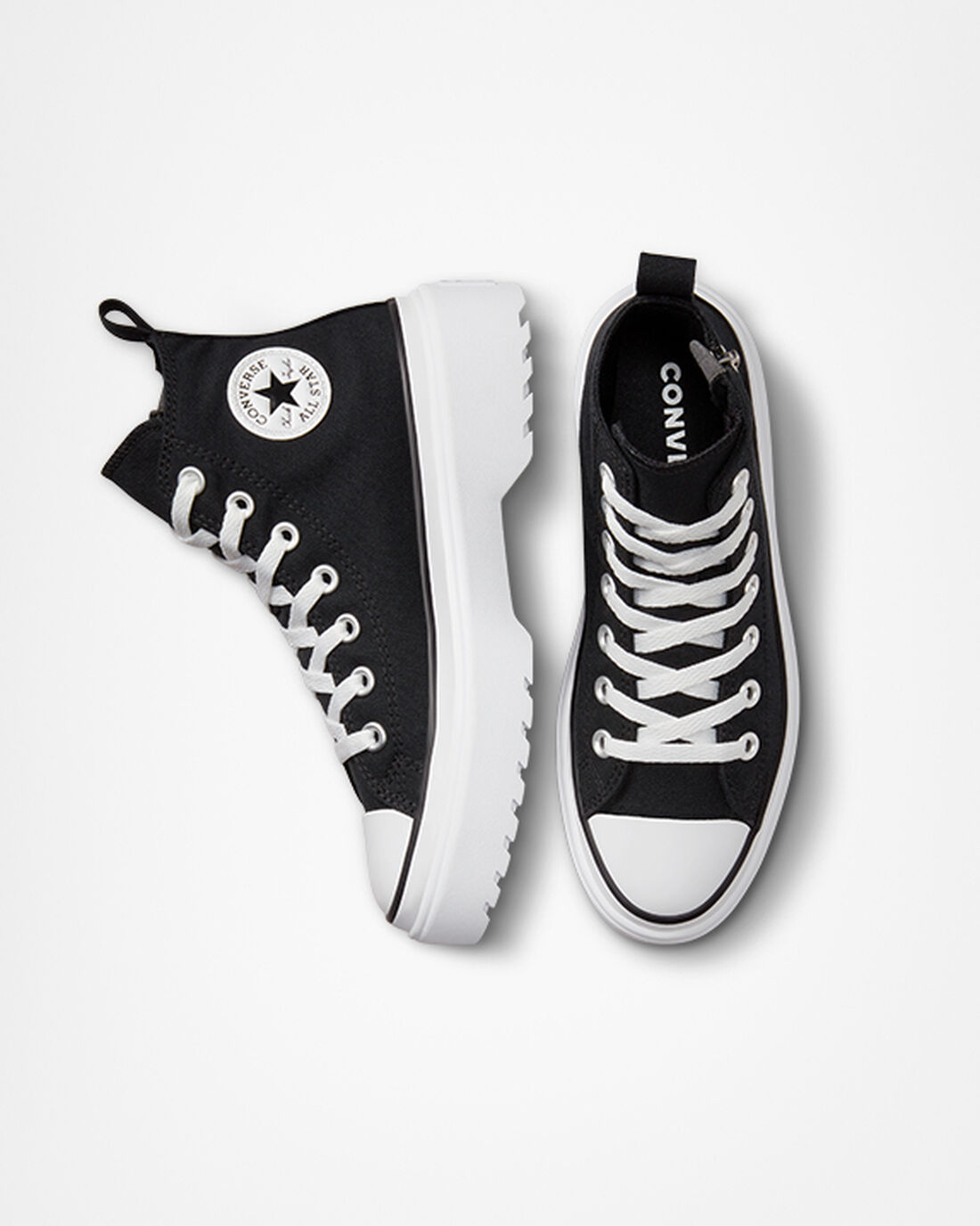 Converse Chuck Taylor All Star Lugged Lift Lány Magasszárú Cipő Fekete/Fehér | HU01236