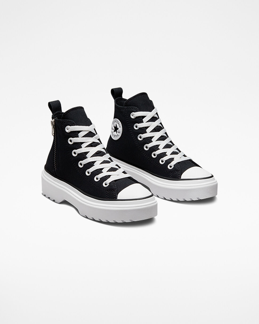 Converse Chuck Taylor All Star Lugged Lift Lány Magasszárú Cipő Fekete/Fehér | HU01236