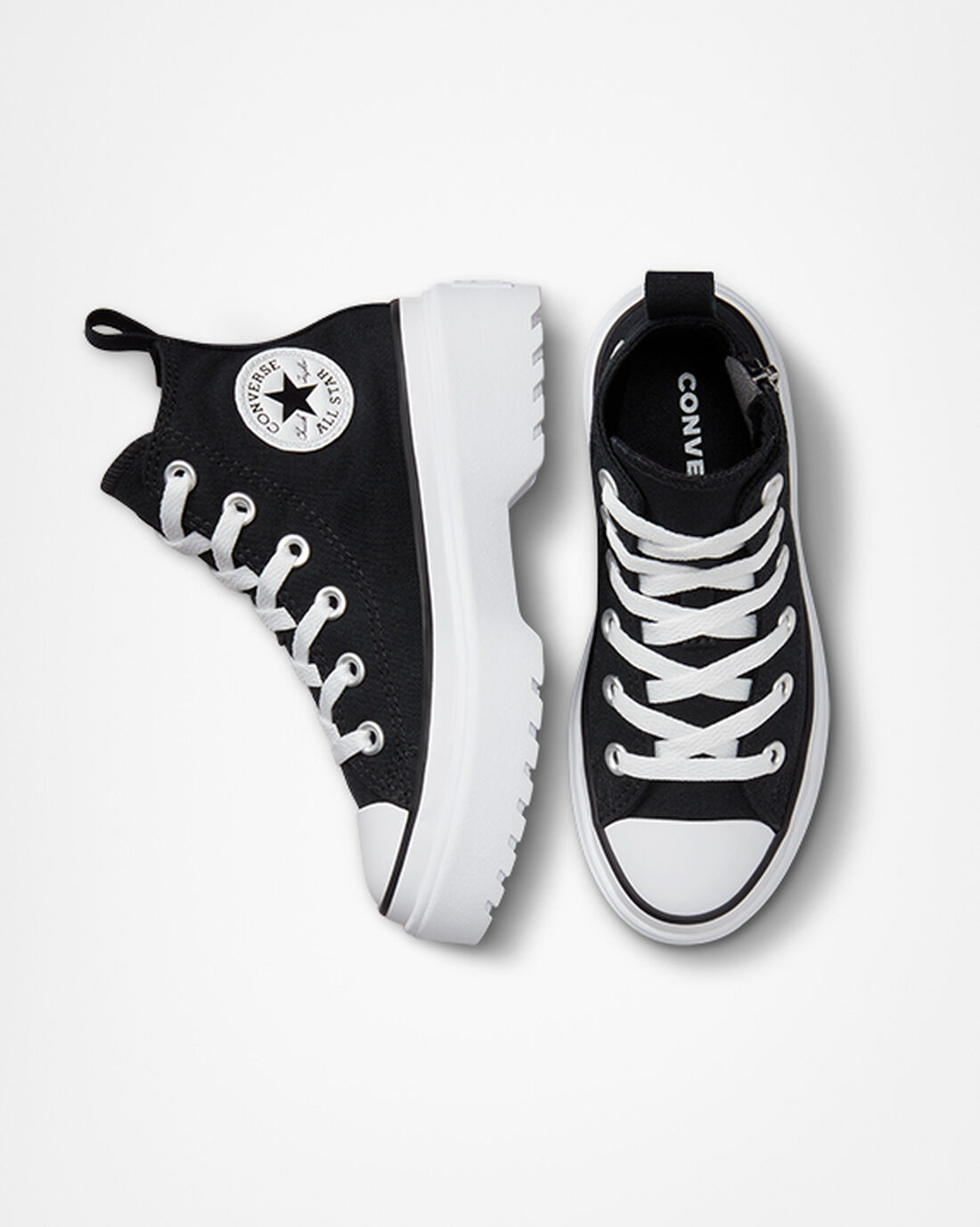 Converse Chuck Taylor All Star Lugged Lift Lány Magasszárú Cipő Fekete/Fehér | HU21675