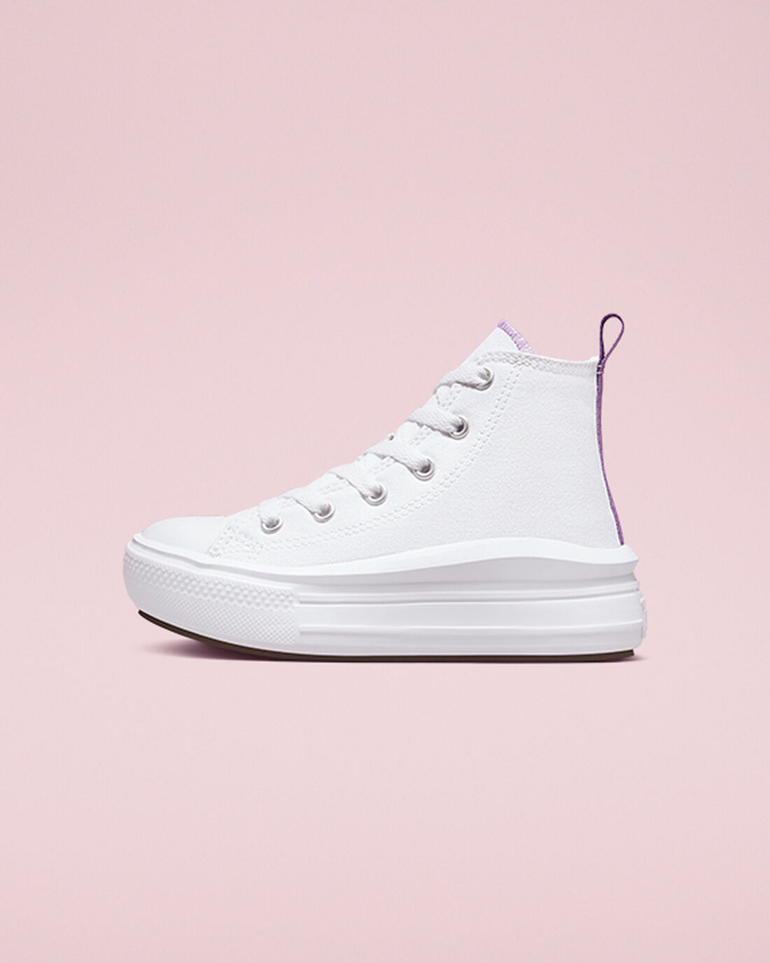 Converse Chuck Taylor All Star Move Lány Magasszárú Cipő Fehér/Lila/Fehér | HU09283