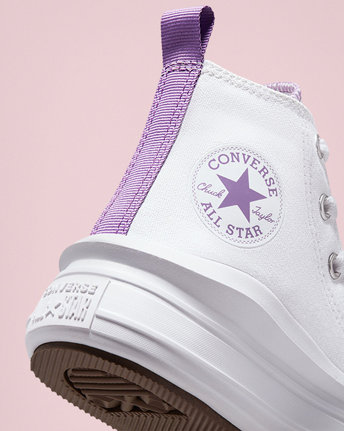 Converse Chuck Taylor All Star Move Lány Magasszárú Cipő Fehér/Lila/Fehér | HU09283