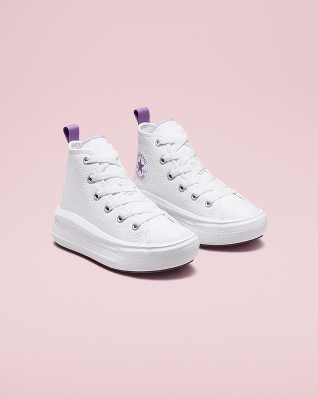 Converse Chuck Taylor All Star Move Lány Magasszárú Cipő Fehér/Lila/Fehér | HU09283