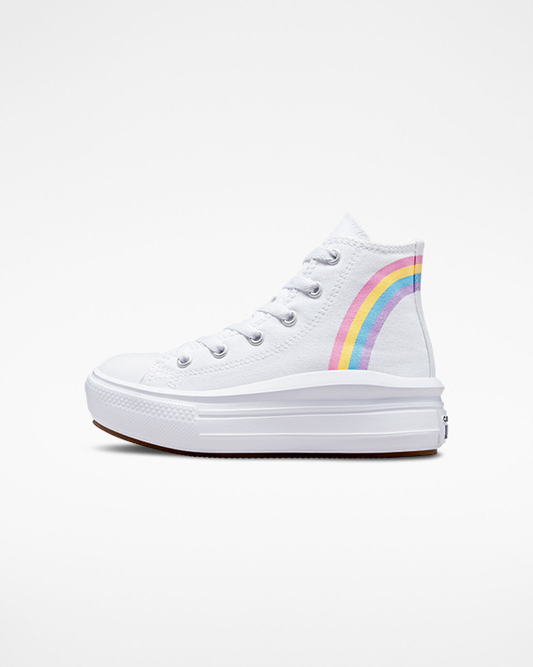 Converse Chuck Taylor All Star Move Lány Magasszárú Cipő Fehér/Kék/Rózsaszín | HU14753