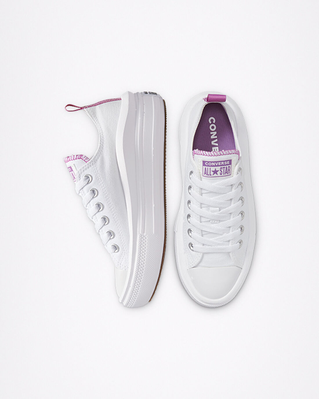 Converse Chuck Taylor All Star Move Lány Tornacipő Fehér/Lila/Fehér | HU34987