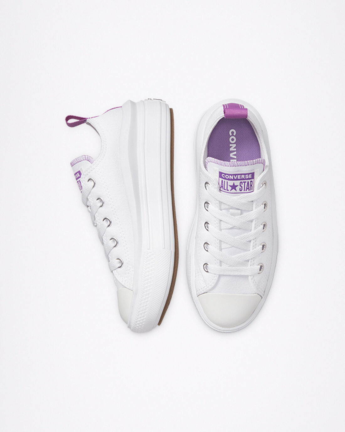 Converse Chuck Taylor All Star Move Lány Tornacipő Fehér/Lila/Fehér | HU62451