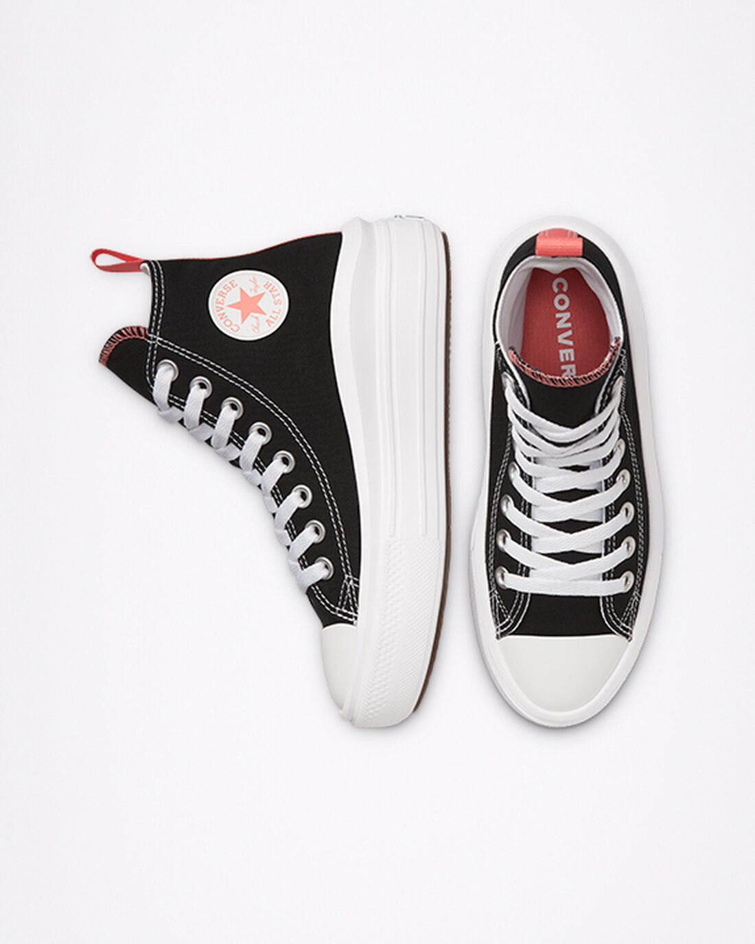 Converse Chuck Taylor All Star Move Lány Magasszárú Cipő Fekete/Rózsaszín/Fehér | HU67251