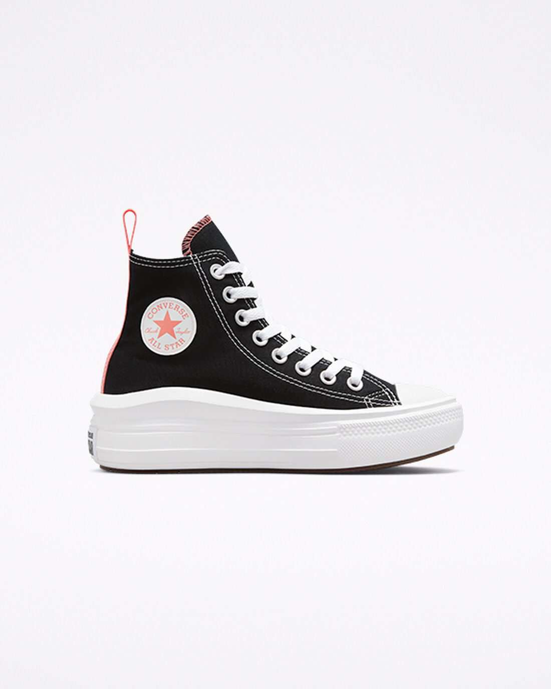 Converse Chuck Taylor All Star Move Lány Magasszárú Cipő Fekete/Rózsaszín/Fehér | HU67251