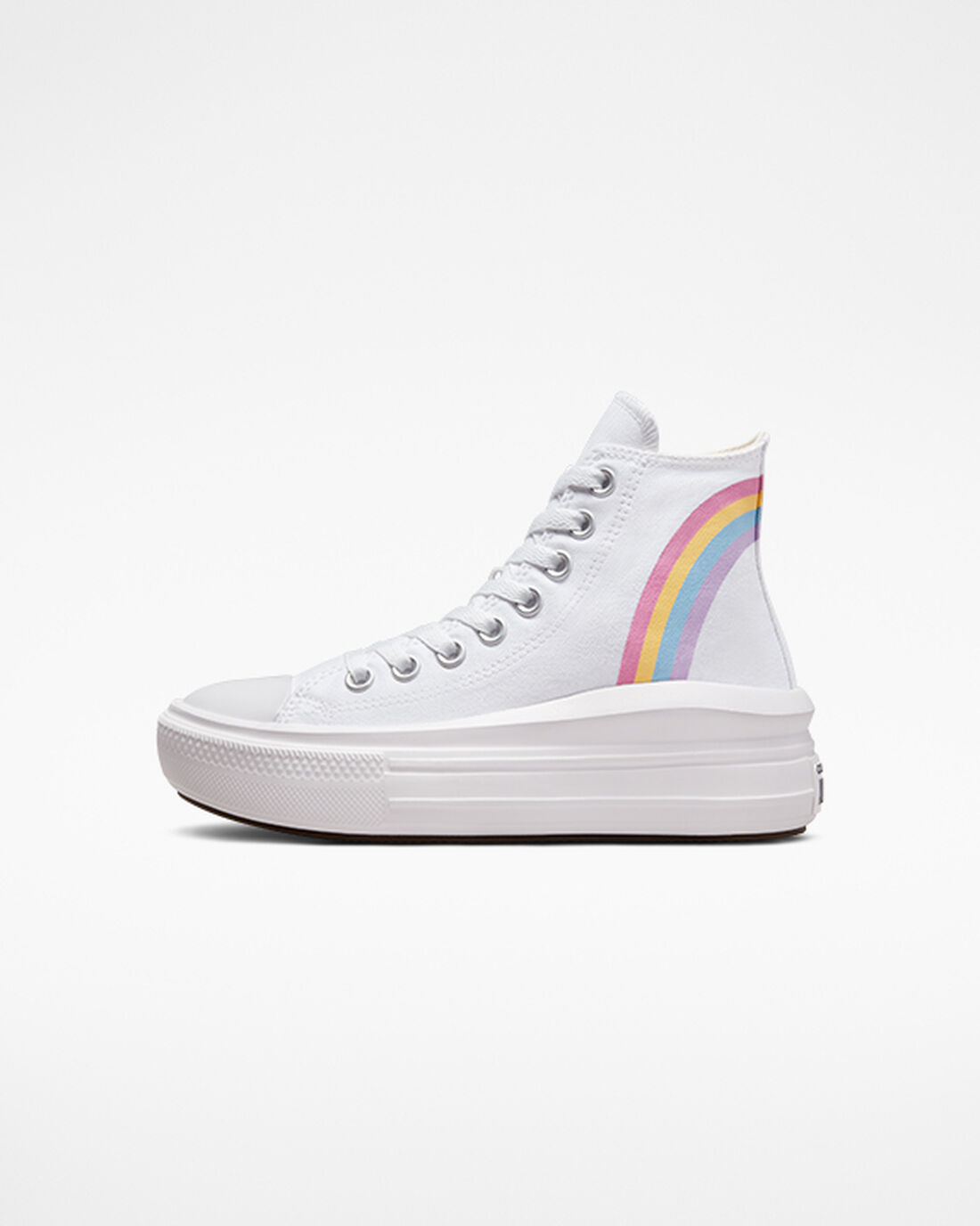 Converse Chuck Taylor All Star Move Lány Magasszárú Cipő Fehér/Kék/Rózsaszín | HU79631