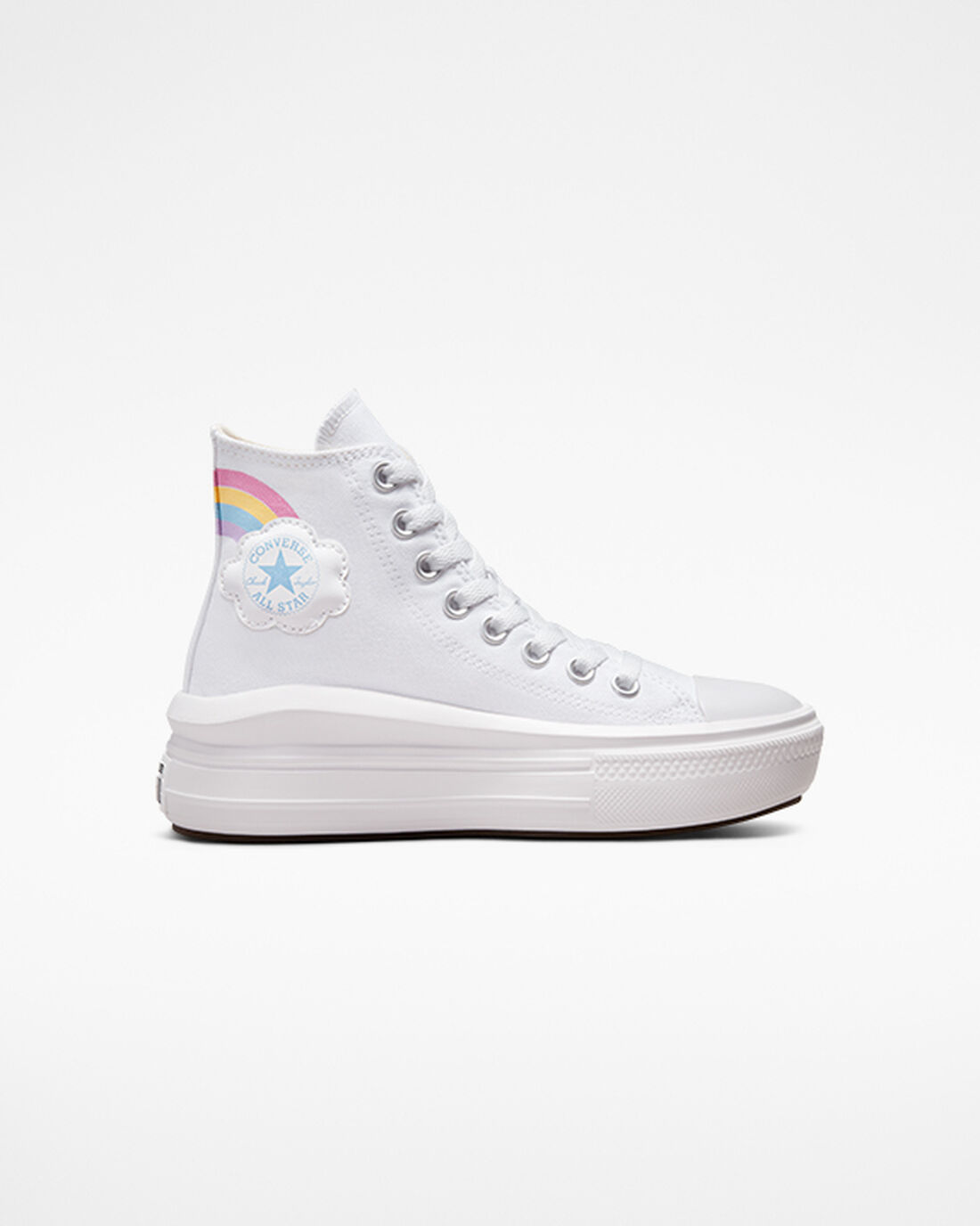 Converse Chuck Taylor All Star Move Lány Magasszárú Cipő Fehér/Kék/Rózsaszín | HU79631