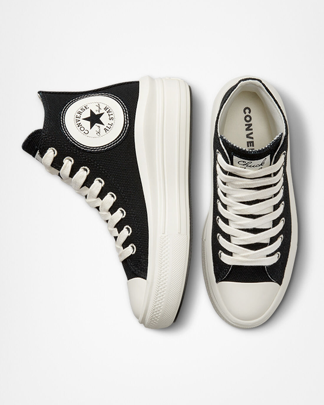 Converse Chuck Taylor All Star Move Női Magasszárú Cipő Fekete/Bézs Fehér | HU31659