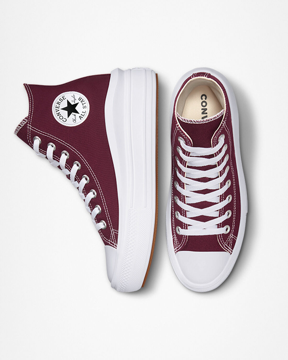 Converse Chuck Taylor All Star Move Női Magasszárú Cipő Sötét Piros/Fehér | HU60597