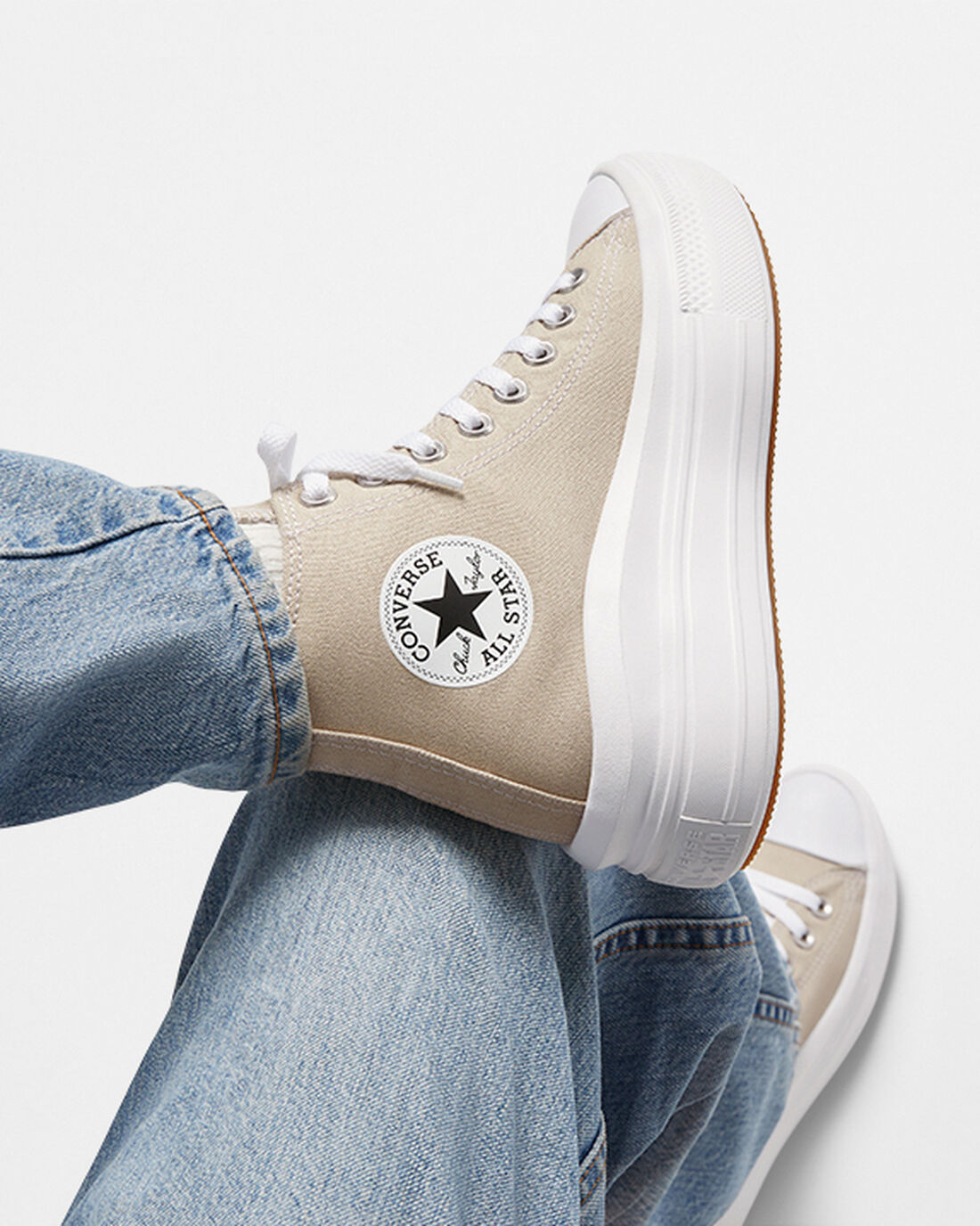 Converse Chuck Taylor All Star Move Női Magasszárú Cipő Szürke/Fehér/Szürke | HU76945