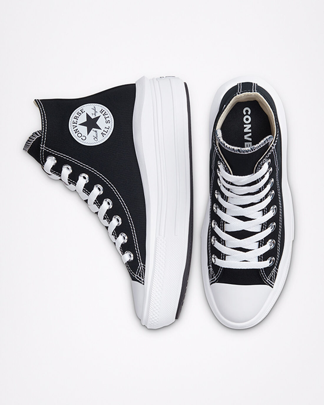 Converse Chuck Taylor All Star Move Női Magasszárú Cipő Fekete/Bézs Fehér | HU81064