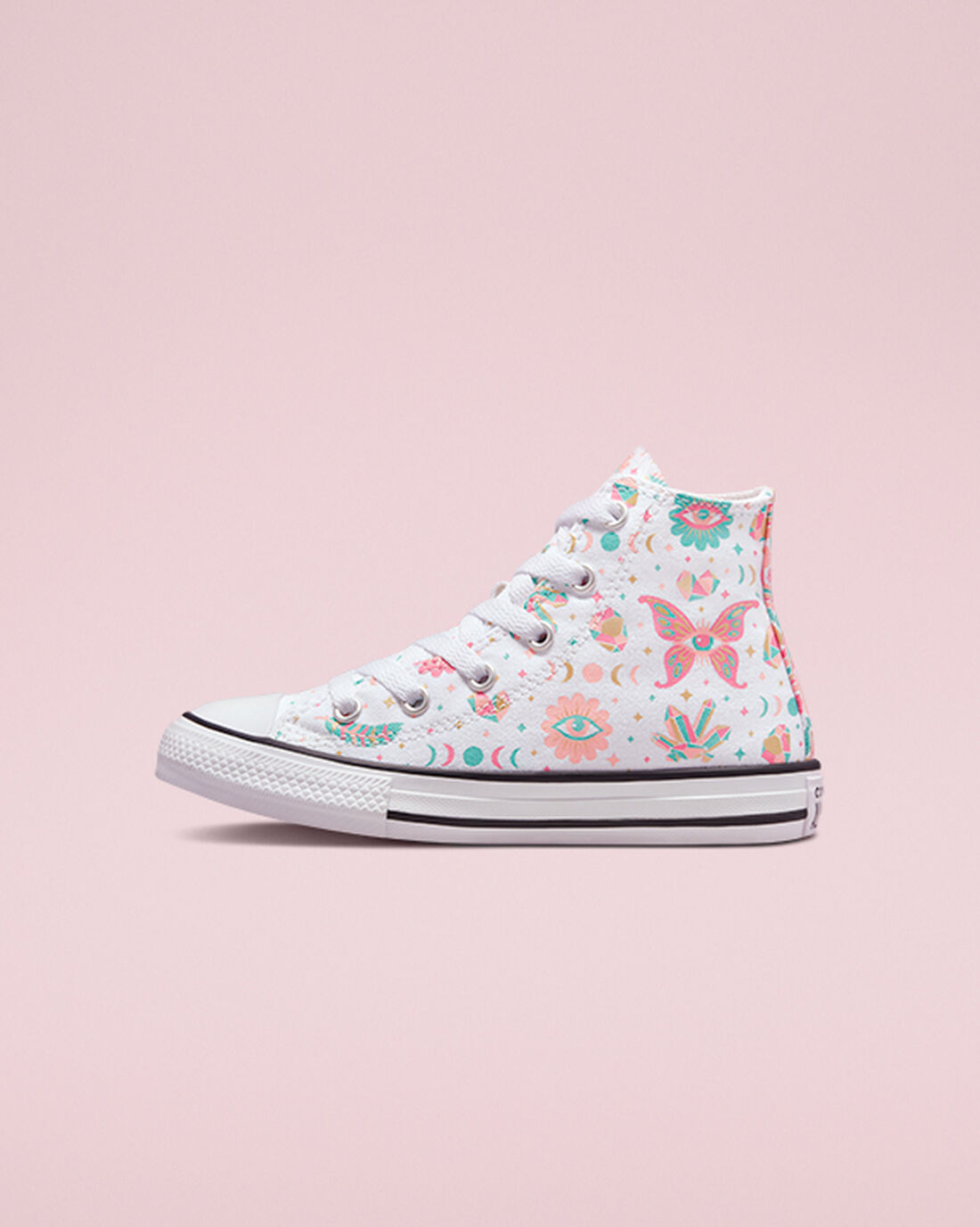 Converse Chuck Taylor All Star Mystic Gems Lány Magasszárú Cipő Fehér/Rózsaszín/Korall | HU19406