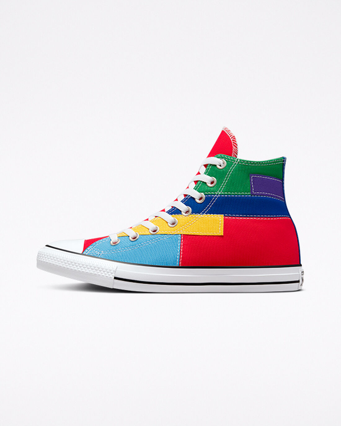 Converse Chuck Taylor All Star Patchwork Férfi Magasszárú Cipő Piros/Kék | HU64370