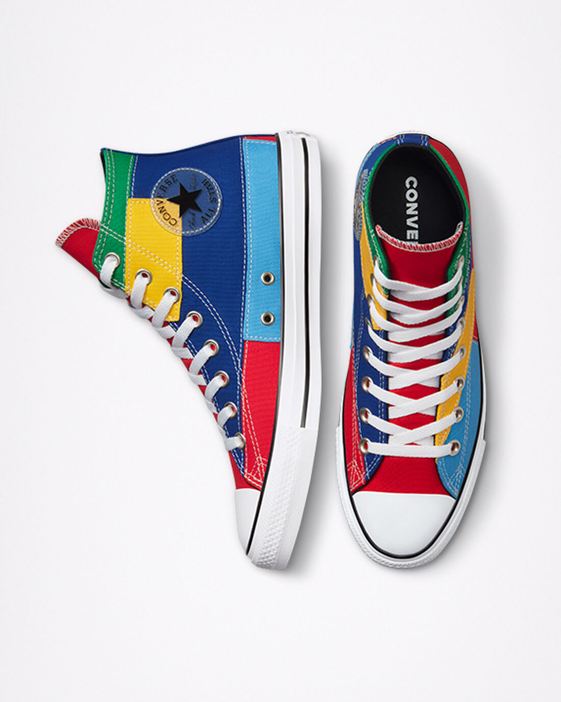 Converse Chuck Taylor All Star Patchwork Férfi Magasszárú Cipő Piros/Kék | HU64370