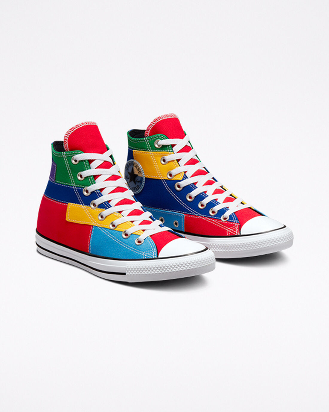 Converse Chuck Taylor All Star Patchwork Férfi Magasszárú Cipő Piros/Kék | HU64370