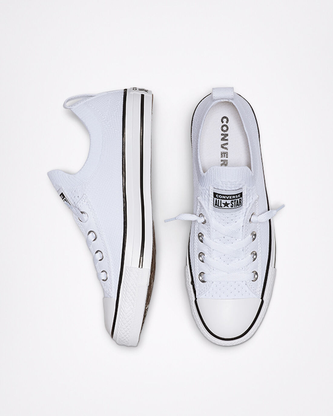 Converse Chuck Taylor All Star Shoreline Knit Női Tornacipő Fehér/Fekete/Fehér | HU87652