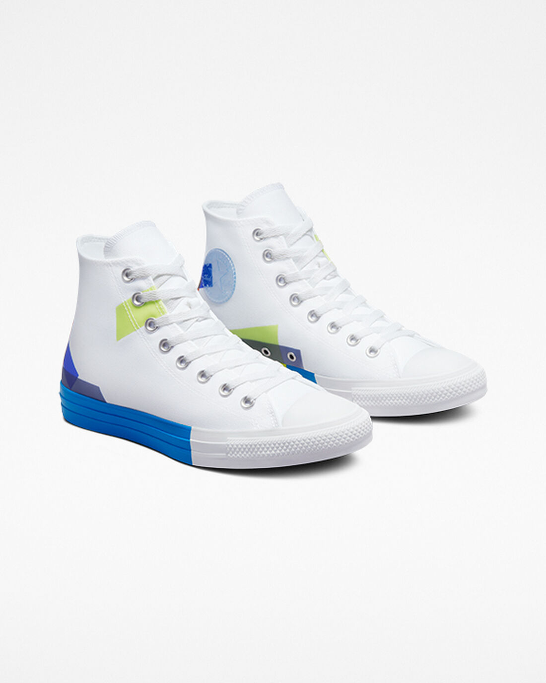 Converse Chuck Taylor All Star Space Racer Férfi Magasszárú Cipő Fehér/Kék/Fehér | HU09854