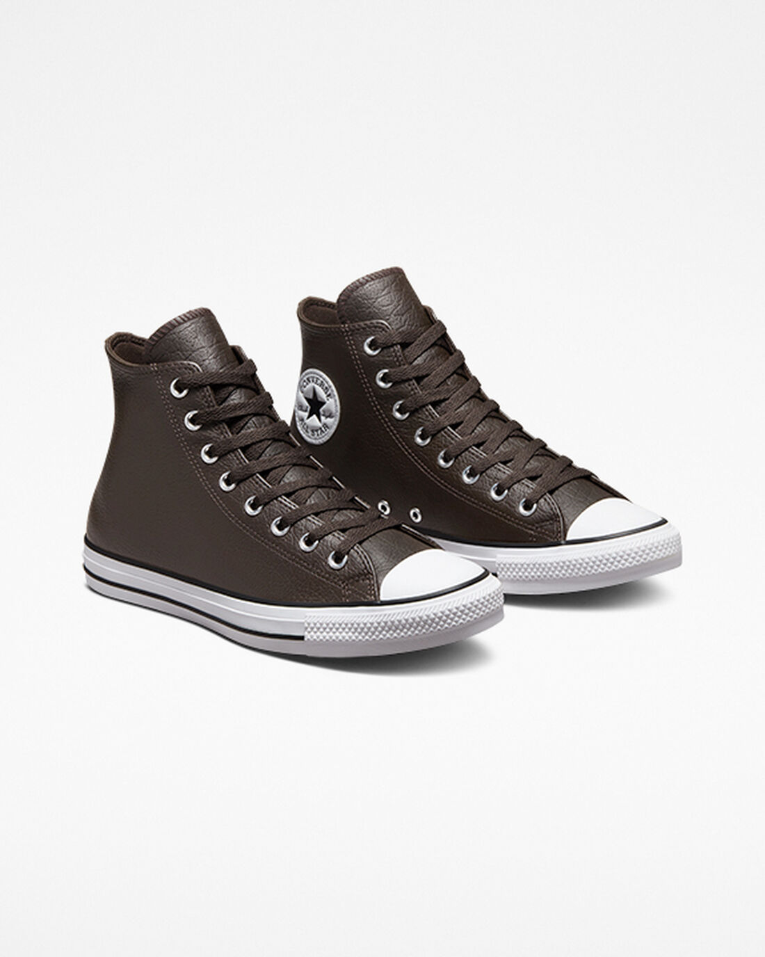 Converse Chuck Taylor All Star Tumbled Bőr Férfi Magasszárú Cipő Barna/Fehér/Fekete | HU50432