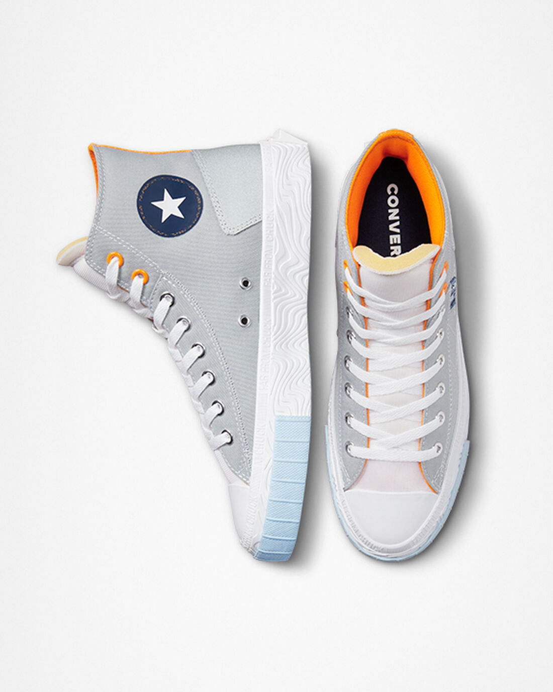 Converse Chuck Taylor Alt Star Reflective Shine Női Magasszárú Cipő Szürke/Fehér/Narancssárga | HU27364