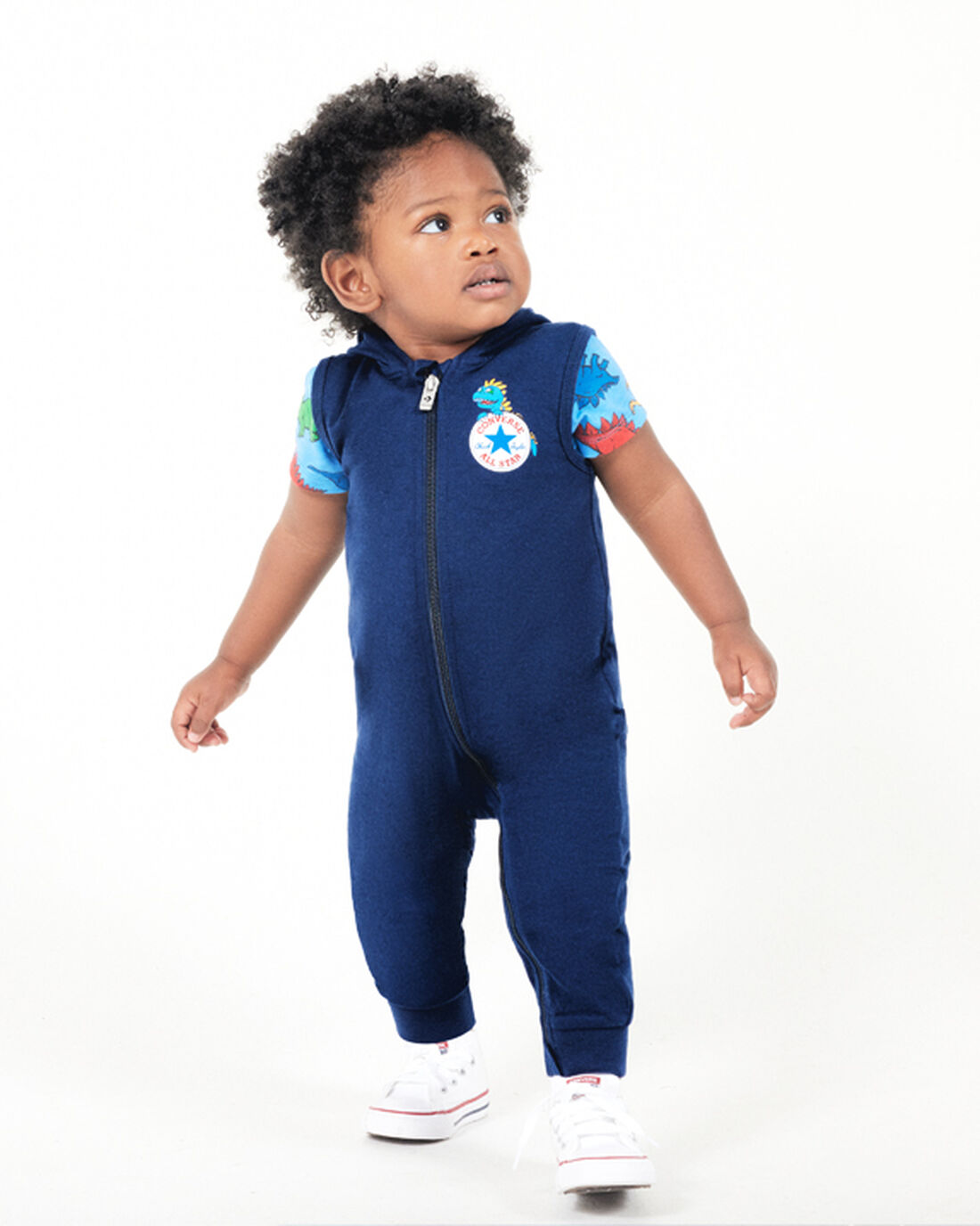 Converse Dino Explorer Csuklyás Coverall & Bodysuit Fiú Sets Sötétkék | HU41632