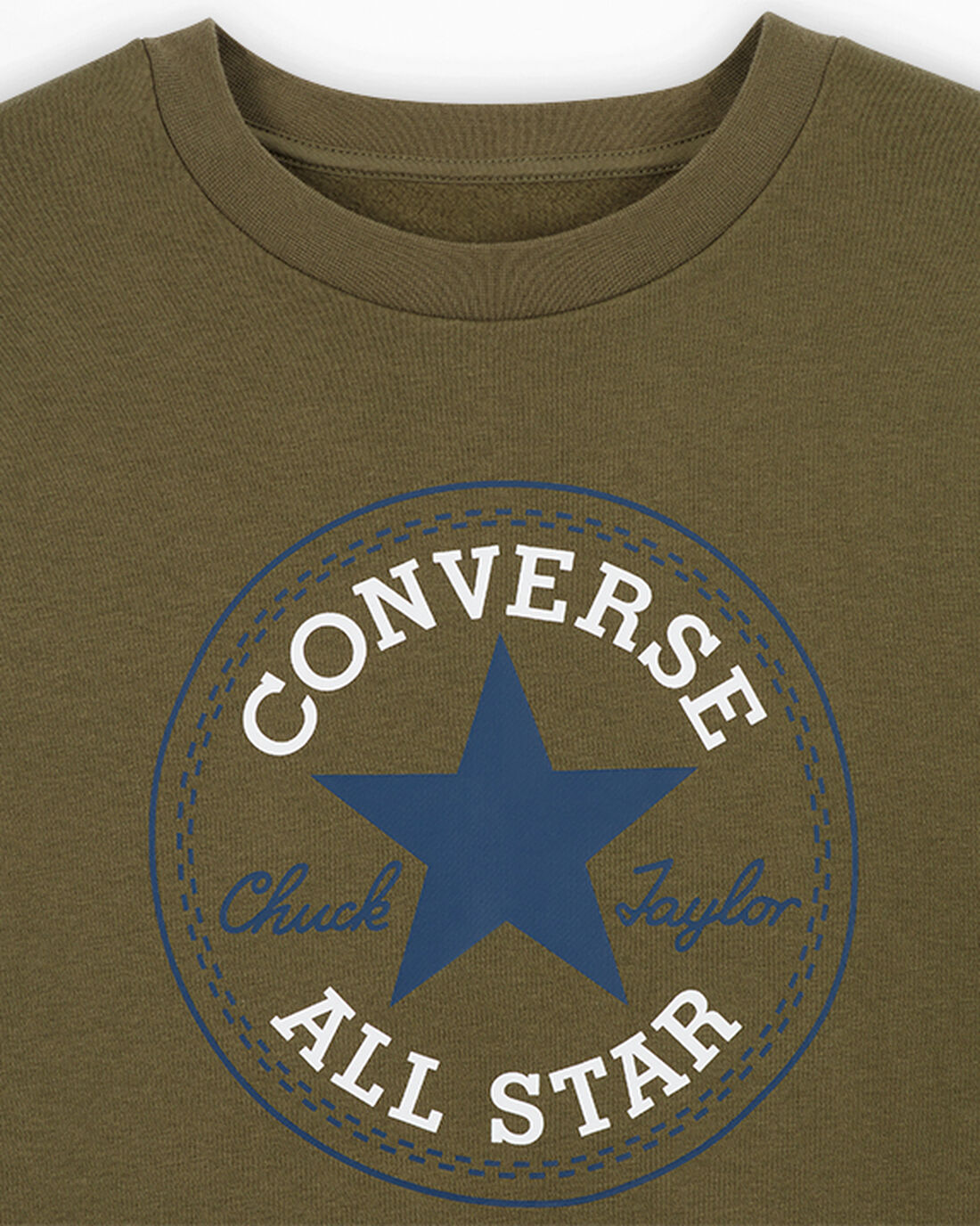 Converse Go-To All Star Patch Standard Fit Fleece Crew Női Pulóverek Olivazöld | HU04289