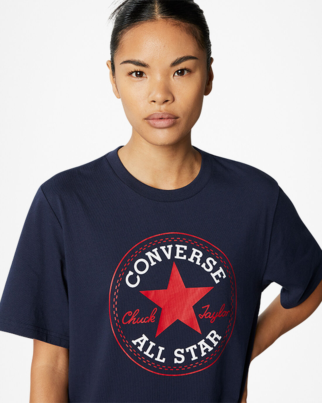 Converse Go-To All Star Patch Standard Fit Férfi Póló Obszidián | HU93168