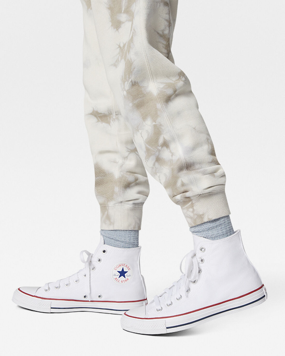 Converse Go-To Star Chevron Washed Standard Fit Férfi Jogger Nadrág Fehér | HU26703