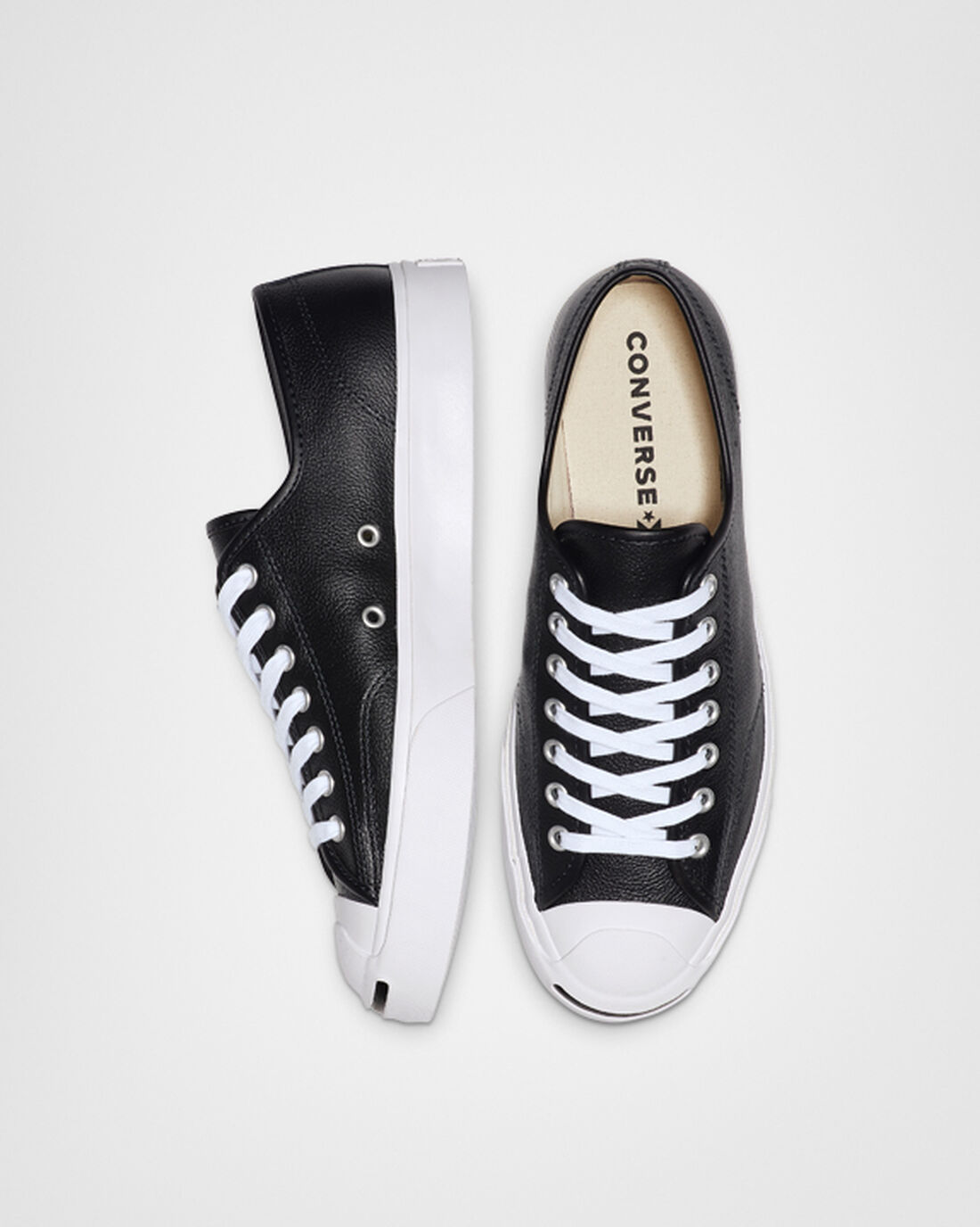 Converse Jack Purcell Bőr Férfi Tornacipő Fekete/Fehér | HU73150