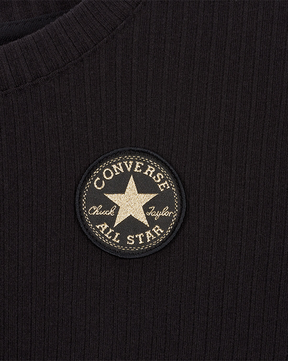 Converse Long Sleeve Bordázott Twist Front Top Lány Póló Fekete | HU63970