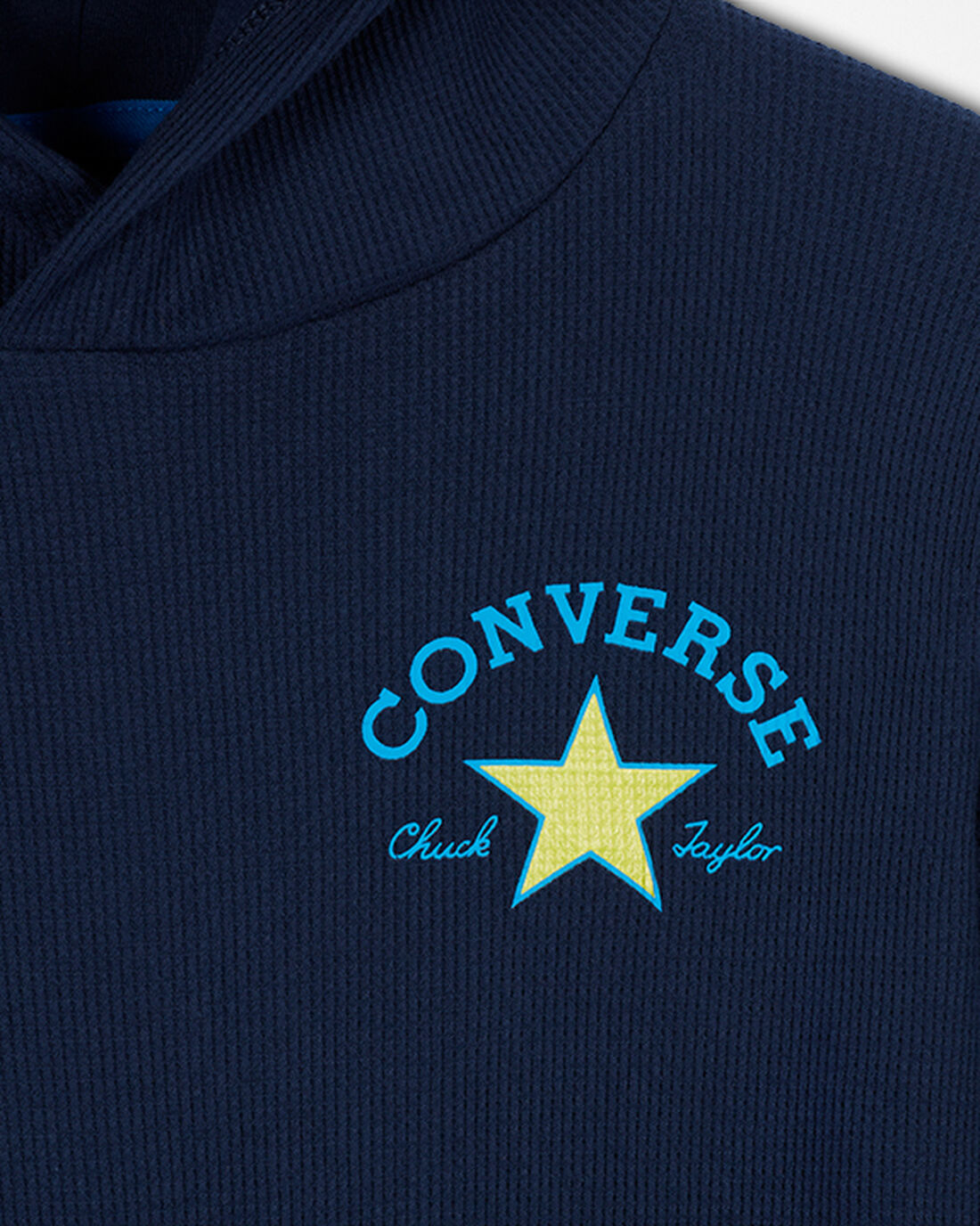 Converse Long Sleeve Waffle Fiú Kapucnis Pulóver Sötétkék | HU43729