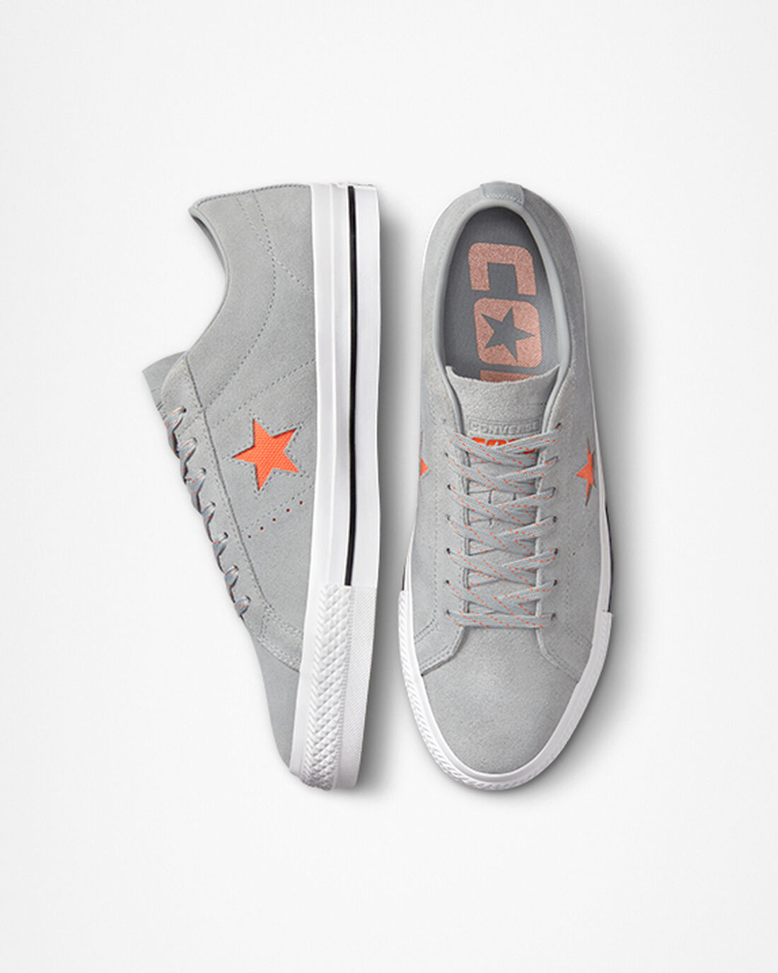 Converse One Star Pro Férfi Deszkás Cipő Szürke/Narancssárga/Fehér | HU64531