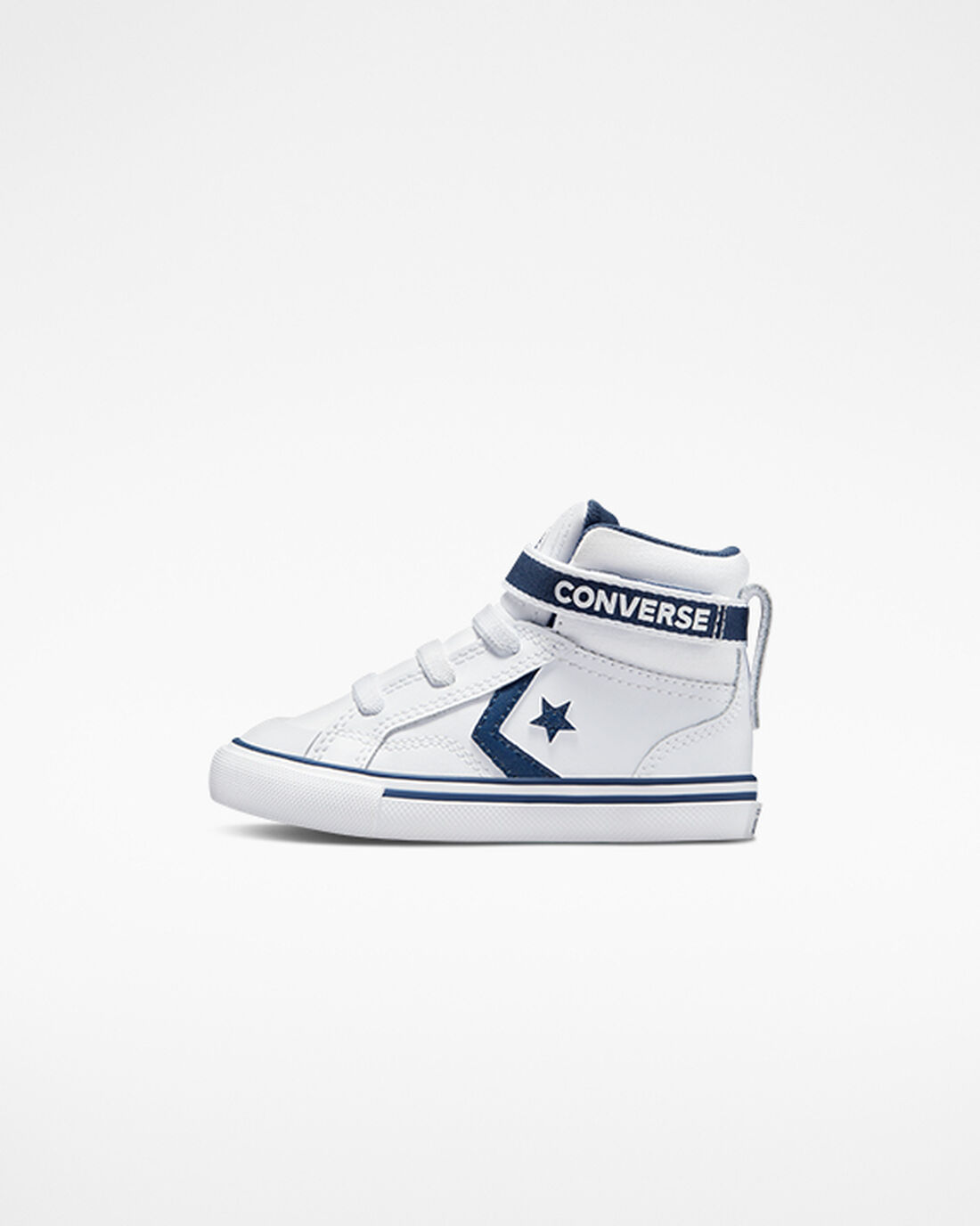 Converse Pro Blaze Pántos Easy-On Varsity Club Lány Magasszárú Cipő Fehér/Sötétkék/Fehér | HU04381