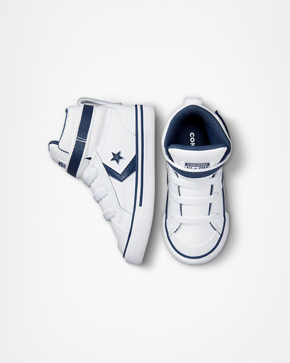 Converse Pro Blaze Pántos Easy-On Varsity Club Lány Magasszárú Cipő Fehér/Sötétkék/Fehér | HU04381