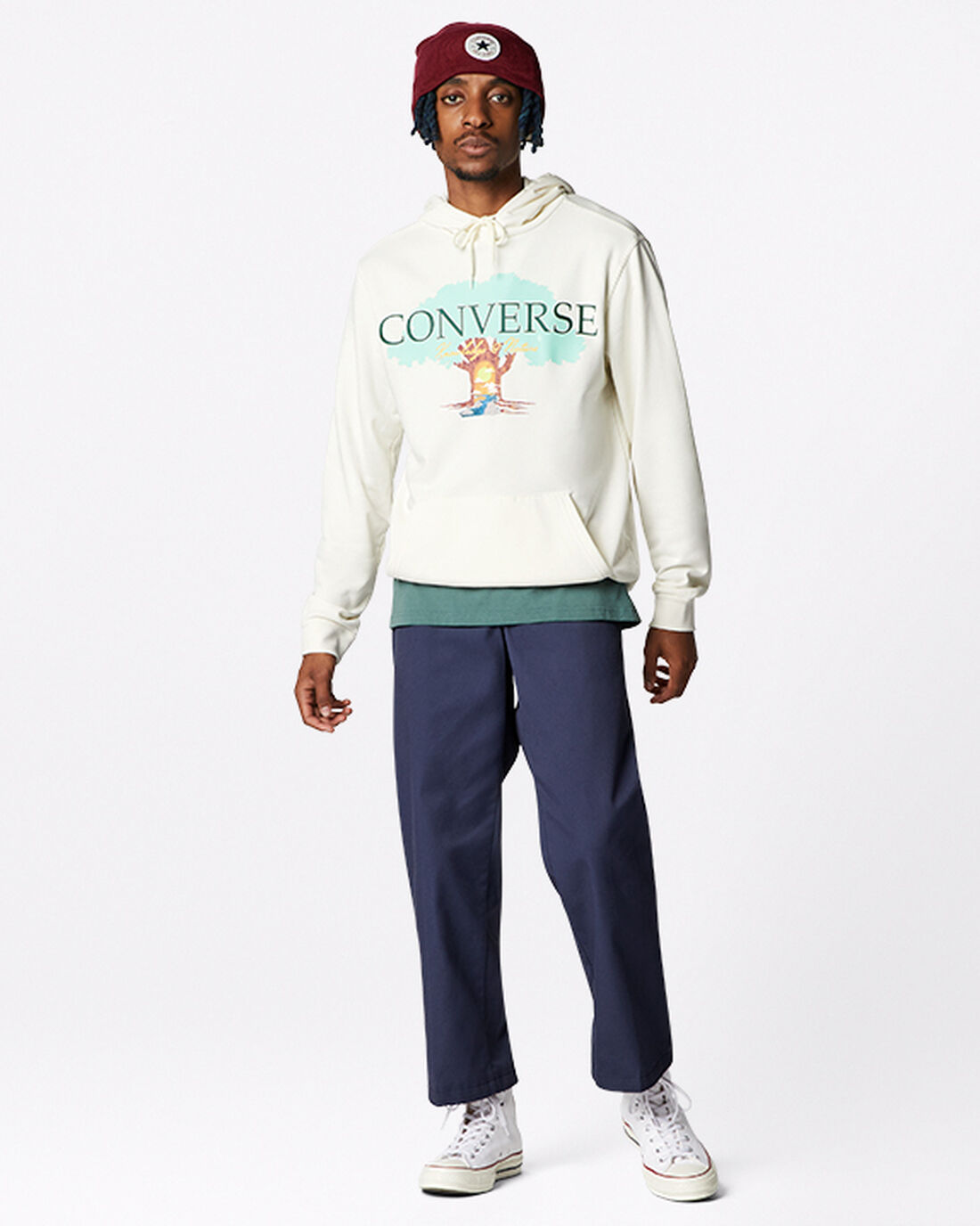 Converse Tree of Life Pullover Férfi Kapucnis Pulóver Bézs | HU52137