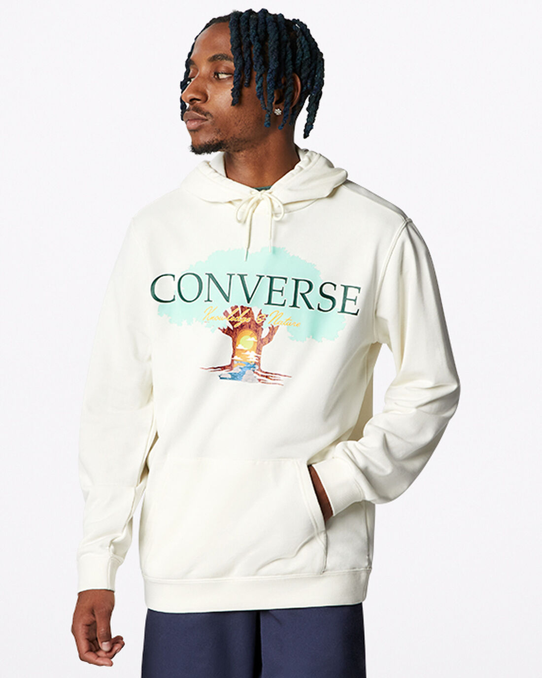 Converse Tree of Life Pullover Férfi Kapucnis Pulóver Bézs | HU52137